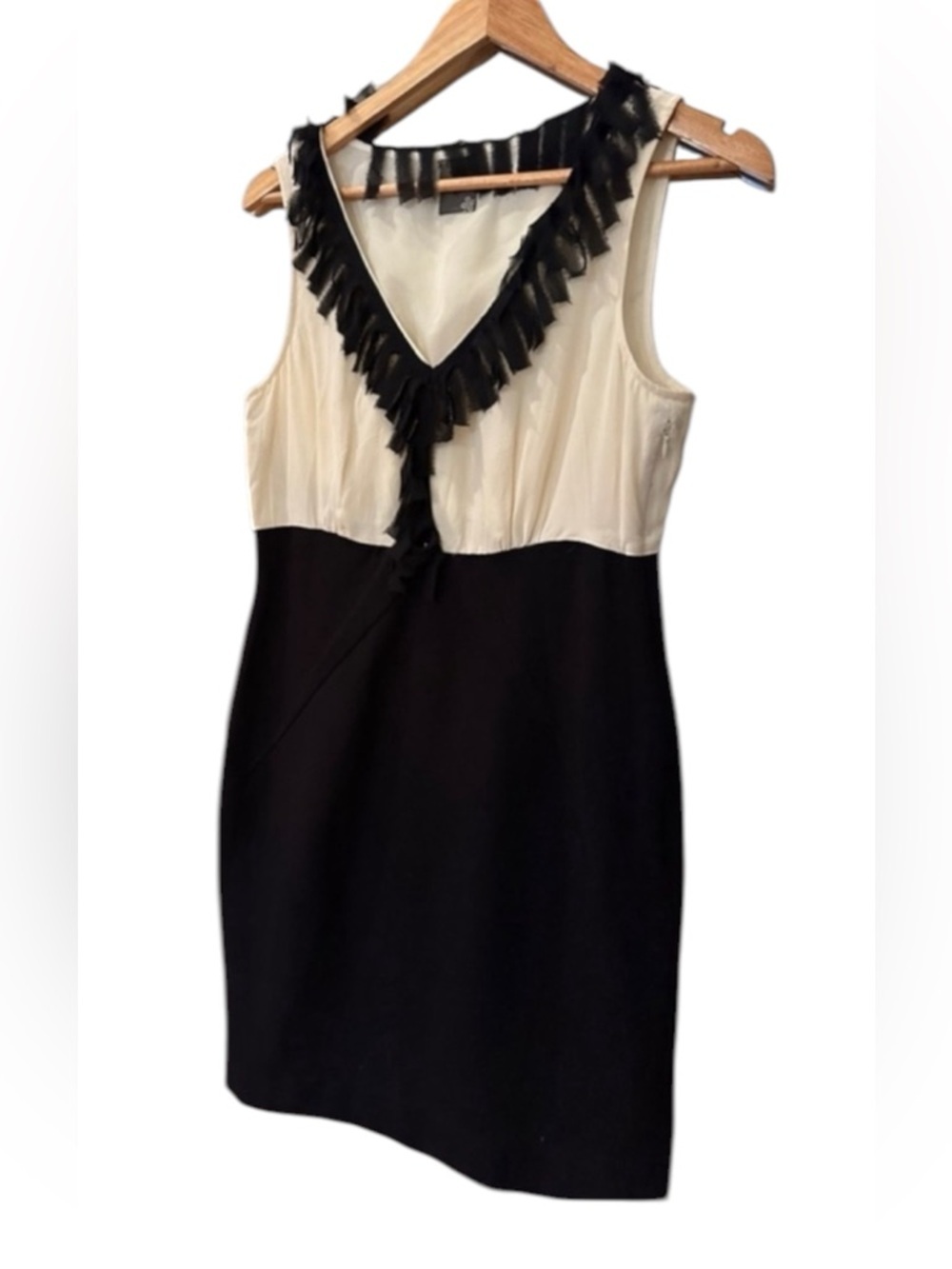 Taylor V Neck 100% Silk Sheath Dress Size‎ 10 Tan/Brown